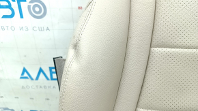 Driver's seat cushion upholstery for Mercedes GLC 16-22, beige leather, white stitching, perforation, heated, leather defect