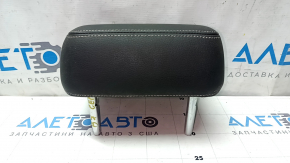 Rear center headrest for VW Passat b7 12-15 USA, black leather with gray stitching