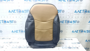 Chevrolet Volt 16 driver's seat back upholstery - gray leather, heated, blue stitching, worn