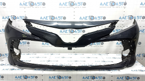 Front bumper bare Toyota Camry v70 18-20 LE\XLE without parking sensor, black, pressed