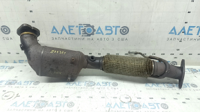 Lincoln MKC 17-19 2.0T exhaust pipe with catalytic converter, torn mesh, rusty