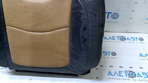 Chevrolet Volt 16 driver's seat back upholstery - brown and black leather, heated, wrinkled
