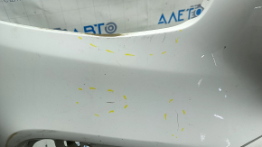 Front bumper, bare, Mercedes GLC 300 20-22, without parking sensors, white, scratches, non-standard holes
