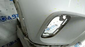 Front bumper, bare, Mercedes GLC 300 20-22, without parking sensors, white, scratches, non-standard holes