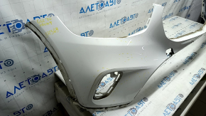 Front bumper, bare, Mercedes GLC 300 20-22, without parking sensors, white, scratches, non-standard holes