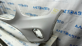 Front bumper, bare, Mercedes GLC 300 20-22, without parking sensors, white, scratches, non-standard holes