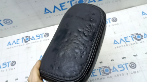 Headrest 3rd row rear left Nissan Pathfinder 13-16 black leather, wrinkled