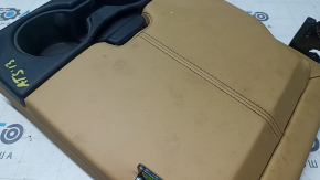 Cadillac ATS 13 rear seat back armrest - beige leather, dry cleanable, marker stain