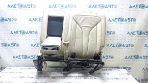 Backrest of the rear row of seats, 2nd row, left, Lincoln MKX 16 - beige leather, dry-cleanable, wrinkled