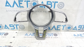 Mercedes GLC 20-22 steering wheel cover, gray with chrome, bumpers