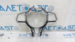 Mercedes GLC 20-22 steering wheel cover, gray with chrome, bumpers