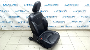 Jeep Cherokee KL 19-23 driver's seat with AIRBAG, black leather with perforation, electric, Limited, dented, worn, needs cleaning, scratches