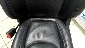 Jeep Cherokee KL 19-23 driver's seat with AIRBAG, black leather with perforation, electric, Limited, dented, worn, needs cleaning, scratches