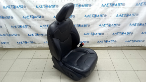 Jeep Cherokee KL 19-23 passenger seat with AIRBAG, black leather with perforation, electric, Limited, dented, worn, needs cleaning, scratches