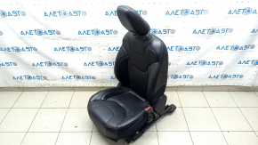 Jeep Cherokee KL 19-23 passenger seat with AIRBAG, black leather with perforation, electric, Limited, dented, worn, needs cleaning, scratches