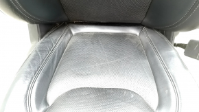 Jeep Cherokee KL 19-23 passenger seat with AIRBAG, black leather with perforation, electric, Limited, dented, worn, needs cleaning, scratches