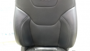 Jeep Cherokee KL 19-23 passenger seat with AIRBAG, black leather with perforation, electric, Limited, dented, worn, needs cleaning, scratches