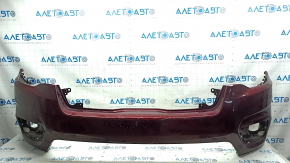 Jeep Cherokee KL 19-23 front bare bumper, upper part, without parking sensors, without tow hook cap, red, scratches, bumps