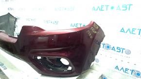 Jeep Cherokee KL 19-23 front bare bumper, upper part, without parking sensors, without tow hook cap, red, scratches, bumps