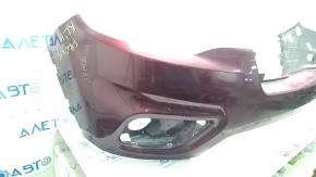 Jeep Cherokee KL 19-23 front bare bumper, upper part, without parking sensors, without tow hook cap, red, scratches, bumps