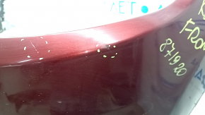Jeep Cherokee KL 19-23 front bare bumper, upper part, without parking sensors, without tow hook cap, red, scratches, bumps
