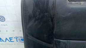 Backrest of the rear row of seats, 3rd row, left, Infiniti JX35 QX60 13-15, black leather, perforated, wrinkled