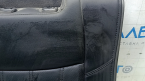 Backrest of the rear row of seats, 3rd row, left, Infiniti JX35 QX60 13-15, black leather, perforated, wrinkled