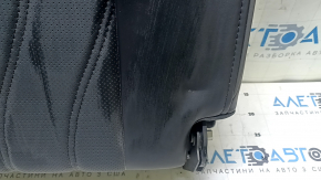 Backrest of the rear row of seats, 3rd row, right, Infiniti JX35 QX60 13-15, black leather, perforated, wrinkled
