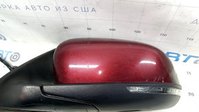 Left side mirror assembly for Jeep Cherokee KL 14-23, 7+7 pins, turn signal, heating, backlight, memory, BSM, red PRV, without element, worn