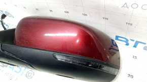 Left side mirror assembly for Jeep Cherokee KL 14-23, 7+7 pins, turn signal, heating, backlight, memory, BSM, red PRV, without element, worn