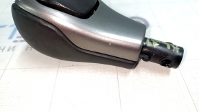 Jeep Cherokee KL 19-21 gear knob, black, leather, worn, scratches