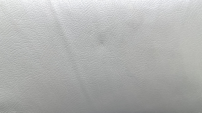 Chevrolet Malibu 16-25 passenger seat back upholstery, gray leather, wrinkled, tears