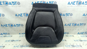 Jeep Cherokee KL 19-23 passenger seat cushion upholstery, black leather, perforated, heated, dented leather, scratches