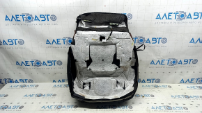 Jeep Cherokee KL 19-23 passenger seat cushion upholstery, black leather, perforated, heated, dented leather, scratches