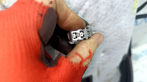 Jeep Cherokee KL 19-23 passenger seat cushion upholstery, black leather, perforated, heated, dented leather, scratches