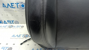 Jeep Cherokee KL 19-23 passenger seat back upholstery, black leather, perforated, heated, dented leather, scratches