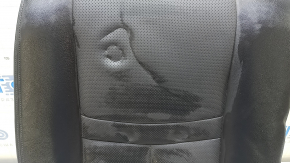Rear seat cushion, 2nd row, right, Nissan Rogue 14, black leather, wrinkled