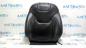 Driver's seat back upholstery for Jeep Cherokee KL 19-23, black leather, perforated, heated, dented, scratched