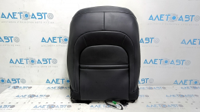 Driver's seat back upholstery for Jeep Cherokee KL 19-23, black leather, perforated, heated, dented, scratched