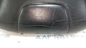 Jeep Cherokee KL 19-23 passenger seat cushion upholstery, black leather, perforated, heated, dented