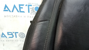 Jeep Cherokee KL 19-23 passenger seat cushion upholstery, black leather, perforated, heated, dented