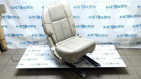 Rear row of seats, 2nd row, right, Nissan Pathfinder 13-16, beige leather, wrinkled, scratches
