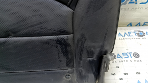 Backrest of the rear row of seats, 2nd row, left, Infiniti QX50 19-21, black leather, with a seat belt, dry-cleanable, wrinkled