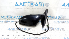 Left side mirror assembly for VW Passat b8 16-19 USA, 10+2 pins, turn signal, BSM, heated, black LC9X, sand, scratches, chips
