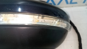 Left side mirror assembly for VW Passat b8 16-19 USA, 10+2 pins, turn signal, BSM, heated, black LC9X, sand, scratches, chips