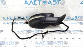 Right side mirror assembly for VW Passat B8 16-19 USA, 10+2 pins, turn signal, BSM, heated, black LC9X, sand, scratches