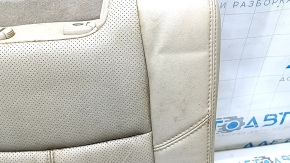 Rear seat backrest, 3rd row, left, Nissan Pathfinder 13-16, beige leather, dry-cleanable, wrinkled
