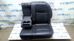Rear seats, 2nd row, left, Infiniti JX35 QX60 13-13, black leather, with belt, with armrest, dented, scratches