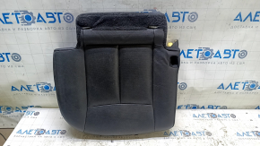 Rear seat cushion, 2nd row, right, Nissan Rogue 14-16, black leather, wrinkled
