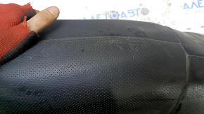 Rear seat back, 2nd row, left, Nissan Rogue 14-16, black leather, perforated, scratches